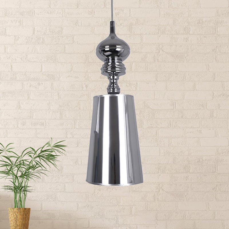 Metal Cone Pendulum Light Simplicity 1 Head Hanging Pendant Light in Silver/Gold, 6"/8"/10" Wide Clearhalo 'Ceiling Lights' 'Pendant Lights' 'Pendants' Lighting' 1401699
