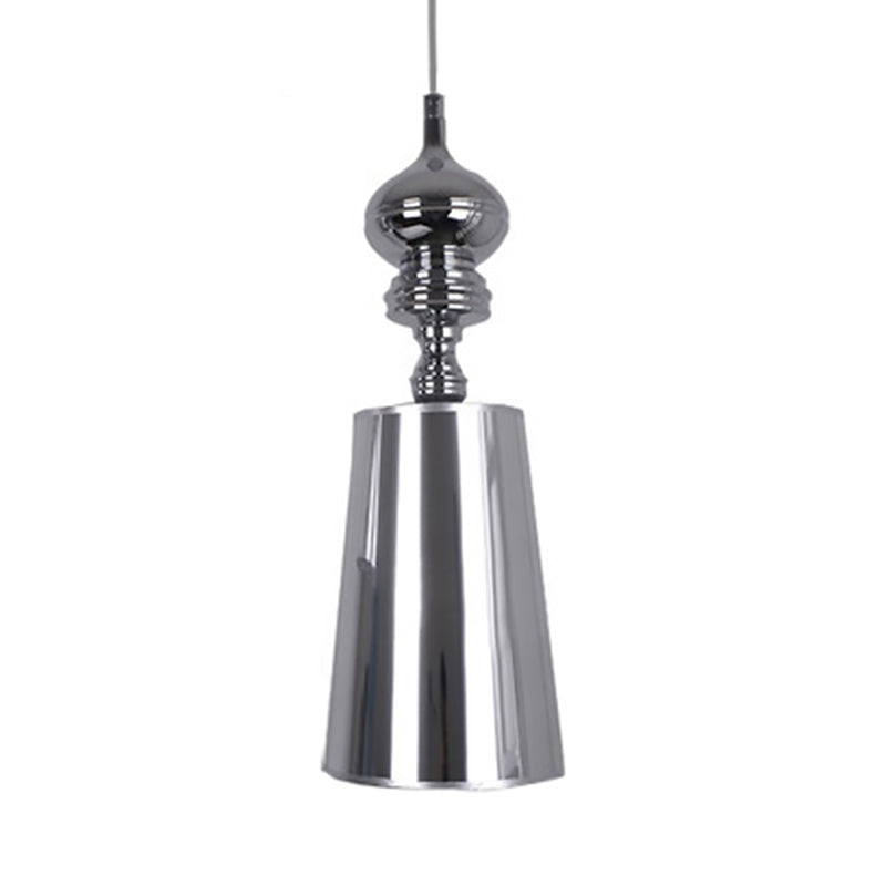 Metal Cone Pendulum Light Simplicity 1 Head Hanging Pendant Light in Silver/Gold, 6"/8"/10" Wide Clearhalo 'Ceiling Lights' 'Pendant Lights' 'Pendants' Lighting' 1401700