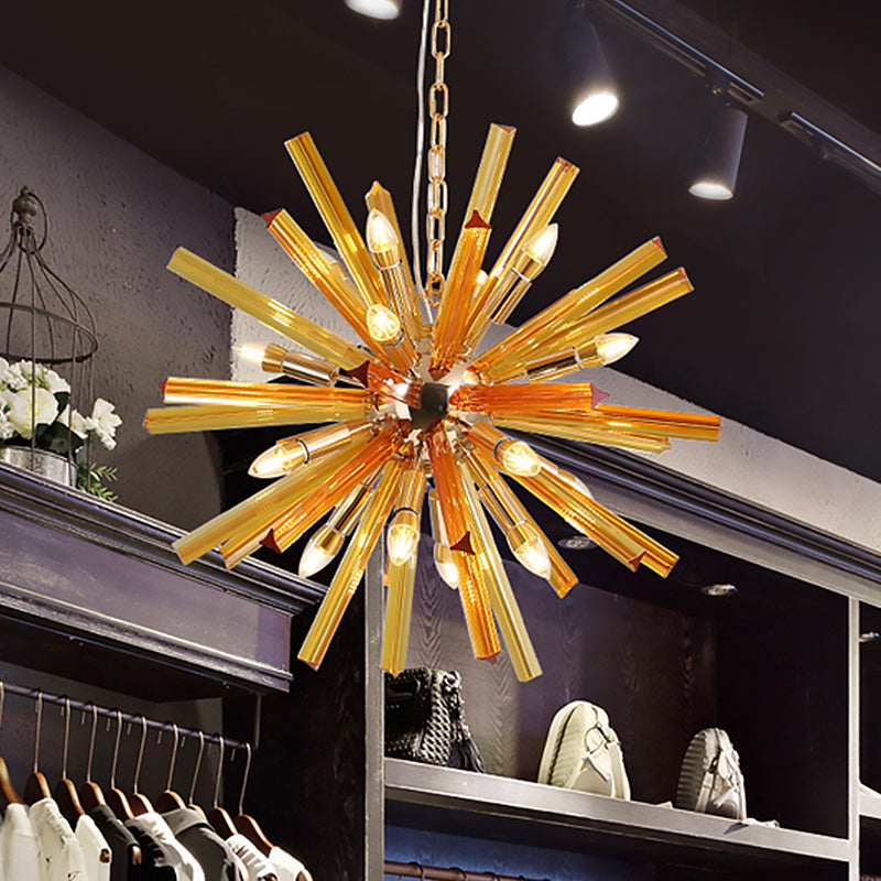Contemporary Sputnik Chandelier Pendant Light Crystal 9/16 Lights Hanging Ceiling Light in Gold 16 Gold Clearhalo 'Ceiling Lights' 'Chandeliers' 'Glass shade' 'Glass' 'Modern Chandeliers' 'Modern' Lighting' 1401721