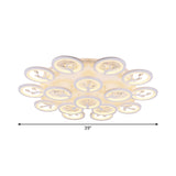 Acrylic Tree Flush Mount Ceiling Light Modern LED 3/6/9-Light Ceiling Lighting Fixture with Crystal Accents in Warm/White/Natural Light Clearhalo 'Ceiling Lights' 'Close To Ceiling Lights' 'Close to ceiling' 'Semi-flushmount' Lighting' 1401842