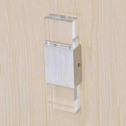 Rectangular Acrylic LED Up and Down Wall Sconce Modern 1 Light Silver Wall Lamp in Warm/White Light Clearhalo 'Modern wall lights' 'Modern' 'Wall Lamps & Sconces' 'Wall Lights' Lighting' 1401854