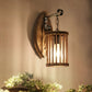 Cylinder Cage Sconce Light Wood Lodge Industrial 1 Light Wall Lighting for Coffee Shop Clearhalo 'Modern wall lights' 'Modern' 'Wall Lamps & Sconces' 'Wall Lights' Lighting' 140197