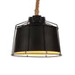 Metallic Tapered Ceiling Pendant Light Loft Style 1 Light Restaurant Ceiling Light with Wire Frame and Rope Cord in Black Clearhalo 'Art Deco Pendants' 'Black' 'Cast Iron' 'Ceiling Lights' 'Ceramic' 'Crystal' 'Industrial Pendants' 'Industrial' 'Metal' 'Middle Century Pendants' 'Pendant Lights' 'Pendants' 'Rustic Pendants' 'Tiffany' Lighting' 140213