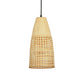 Chinese 1-Bulb Ceiling Pendant Light with Bamboo Shade Beige Elongated Drop Pendant for Restaurant Clearhalo 'Ceiling Lights' 'Pendant Lights' 'Pendants' Lighting' 140253