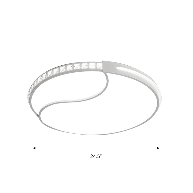 16.5"/20.5"/24.5" Wide Crystal Circular Flush Mount Lighting Contemporary LED Ceiling Light Fixture in Warm/White Light Clearhalo 'Ceiling Lights' 'Close To Ceiling Lights' 'Close to ceiling' 'Flush mount' Lighting' 140321