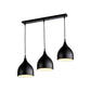 Metallic Black/White Ceiling Pendant Lighting Dome Shade 3 Lights Modernist Style Hanging Light Clearhalo 'Ceiling Lights' 'Modern Pendants' 'Modern' 'Pendant Lights' 'Pendants' Lighting' 140578
