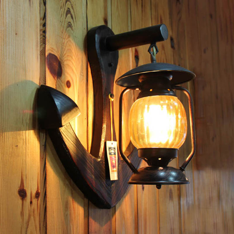 1 Light Ribbed Glass Wall Sconce Light Traditional Yellow Lantern Living Room Lighting Fixture with Anchor Backplate Yellow Clearhalo 'Industrial wall lights' 'Industrial' 'Middle century wall lights' 'Rustic wall lights' 'Tiffany' 'Wall Lamps & Sconces' 'Wall Lights' Lighting' 140635