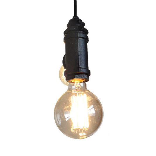 2 Lights Exposed Hanging Chandelier Light Industrial Black Metal Hanging Lamp for Living Room Clearhalo 'Cast Iron' 'Ceiling Lights' 'Chandeliers' 'Industrial Chandeliers' 'Industrial' 'Metal' 'Middle Century Chandeliers' 'Rustic Chandeliers' 'Tiffany' Lighting' 140703