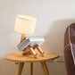 Modernism LED Desk Light with Fabric Shade Beige Drum Small Desk Lamp for Bedroom Clearhalo 'Lamps' 'Table Lamps' Lighting' 140861