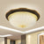 Semi-Orb Corridor Flush Mount Vintage Fluted Opal Glass Black and Gold LED Ceiling Lighting, 11"/15" Width Black-Gold Clearhalo 'Ceiling Lights' 'Close To Ceiling Lights' 'Close to ceiling' 'Flush mount' Lighting' 1409242