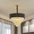 6 Heads Tapered Pendant Chandelier Modern Black Finish Clear Crystal Blocks Ceiling Lamp Clear Clearhalo 'Ceiling Lights' 'Chandeliers' 'Clear' 'Industrial' 'Modern Chandeliers' 'Modern' 'Tiffany' 'Traditional Chandeliers' Lighting' 1409388