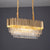 Oval Dinning Room Pendant Lamp Modern Clear Crystal Prisms 8 Heads Gold Finish Island Lighting Gold Clearhalo 'Ceiling Lights' 'Island Lights' Lighting' 1409396
