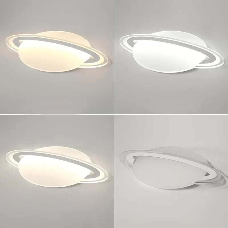 Planet Shaped Ceiling Fixture Modern Acrylic Ceiling Mount Light in White for Boys Bedroom Clearhalo 'Ceiling Lights' 'Close To Ceiling Lights' 'Close to ceiling' 'Flush mount' Lighting' 14095