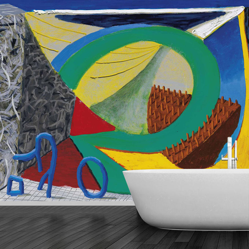 Pop Art Abstract Wallpaper Mural for Home Gallery Customized Wall Decor in Red-Yellow-Blue-Green Red-Yellow-Blue-Green A Clearhalo 'Wall Decor' 'Wall Mural' 1409651