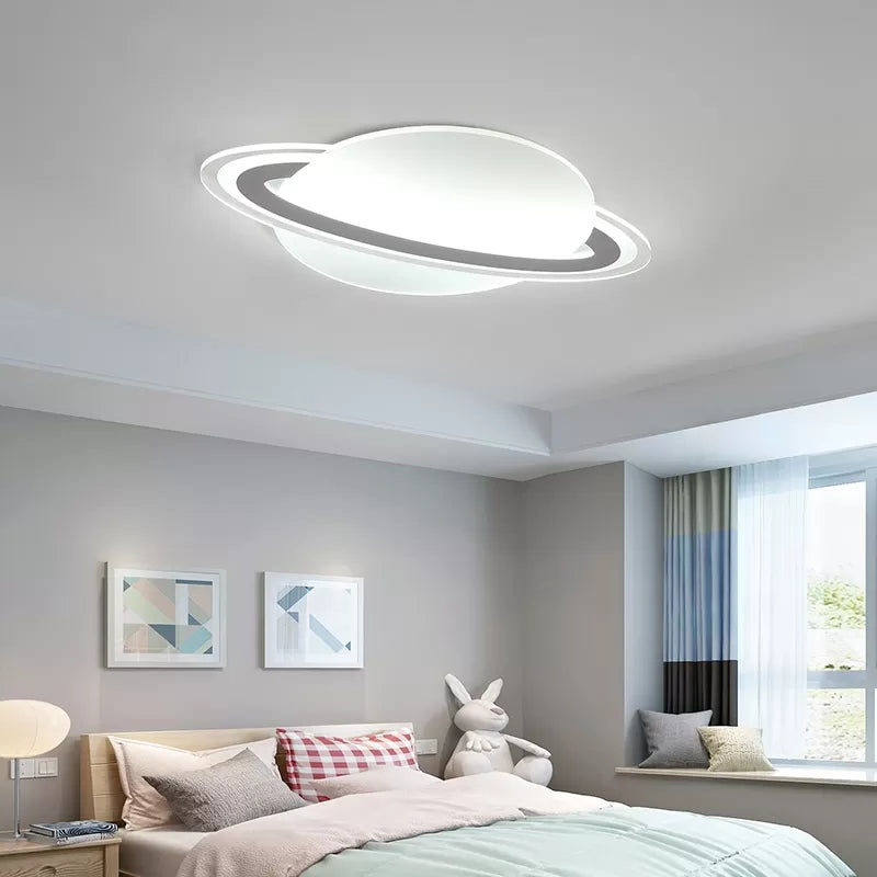 Planet Shaped Ceiling Fixture Modern Acrylic Ceiling Mount Light in White for Boys Bedroom Clearhalo 'Ceiling Lights' 'Close To Ceiling Lights' 'Close to ceiling' 'Flush mount' Lighting' 14097