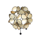 1 Light Bedroom Reading Book Light with Globe Natural Shell Shade Gold Task Lighting Clearhalo 'Lamps' 'Table Lamps' Lighting' 140973