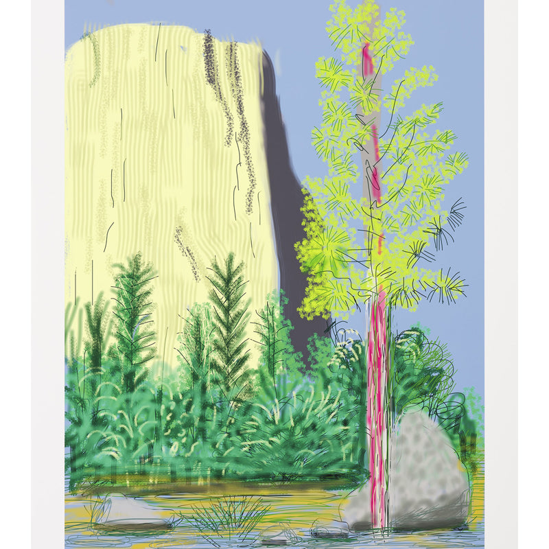 Pop Art Yosemite Suite Murals Yellow-Green Scenery Painting Wall Decor for Bedroom Clearhalo 'Wall Decor' 'Wall Mural' 1409769