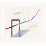 Minimalistic Swing Drawing Mural Decal Orange-Blue Washable Wall Art for Corridor Clearhalo 'Wall Decor' 'Wall Mural' 1409814