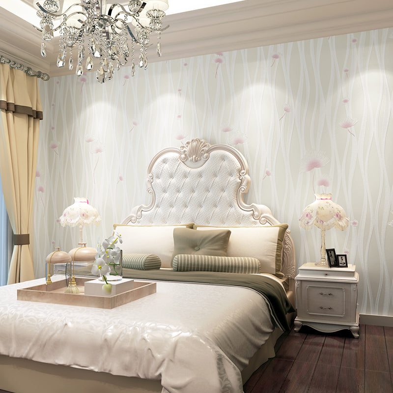 Soft Color Dandelion Wallpaper Roll Stain Resistant Countryside Girls Bedroom Wall Art Clearhalo 'Country wall decor' 'Rustic' 'Wallpaper' Wall Decor' 1409980