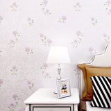 Light-Color Flower Wallpaper Roll Stain Resistant Farmhouse Bedroom Wall Covering Purple Clearhalo 'Country wall decor' 'Rustic' 'Wallpaper' Wall Decor' 1410089