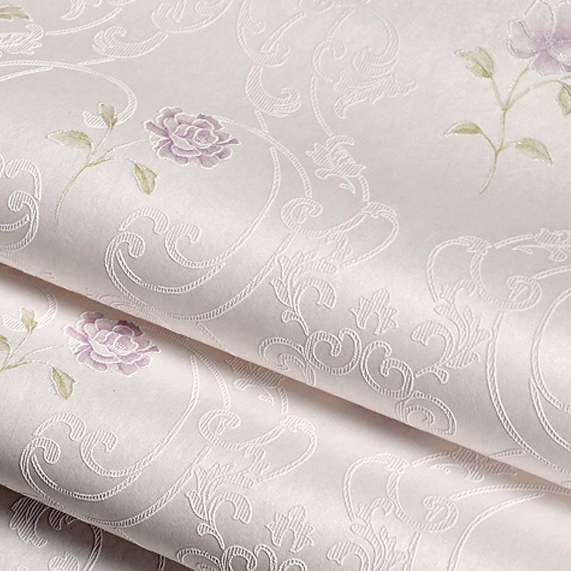 Light-Color Flower Wallpaper Roll Stain Resistant Farmhouse Bedroom Wall Covering Clearhalo 'Country wall decor' 'Rustic' 'Wallpaper' Wall Decor' 1410090