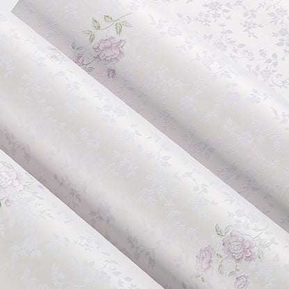 Countryside Peony Printed Wallpaper Pastel Color Living Room Wall Art, 54.2-sq ft Light Purple Clearhalo 'Country wall decor' 'Rustic' 'Wallpaper' Wall Decor' 1410108