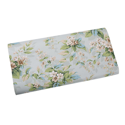 Floweret Wallpaper Roll Countryside Paper Made Wall Decor in Green and White for Bedroom Clearhalo 'Country wall decor' 'Rustic' 'Wallpaper' Wall Decor' 1410112