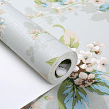 Floweret Wallpaper Roll Countryside Paper Made Wall Decor in Green and White for Bedroom Clearhalo 'Country wall decor' 'Rustic' 'Wallpaper' Wall Decor' 1410113