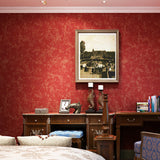Simplicity Mottle Wallpaper Roll Non-Woven Waterproof Red Wall Covering for Bedroom Red