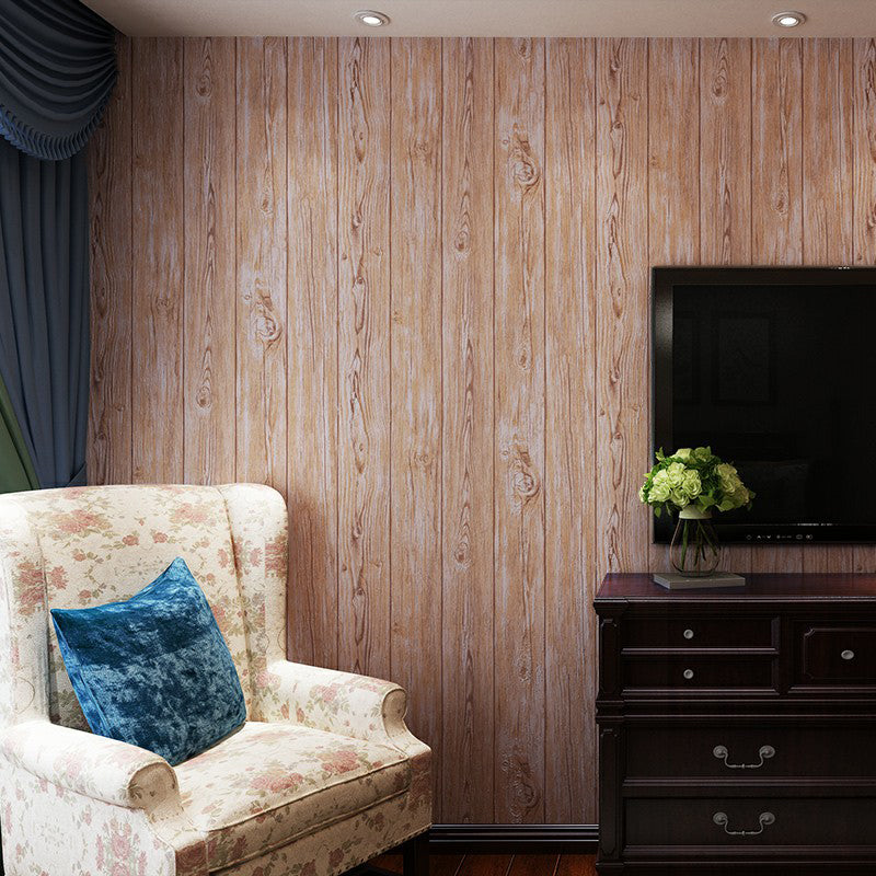 Pastel Color Wood Wallpaper Stain Resistant Wall Covering for Living Room, Non-Pasted Clearhalo &#39;Country wall decor&#39; &#39;Rustic&#39; &#39;Wallpaper&#39; Wall Decor&#39; 1410249