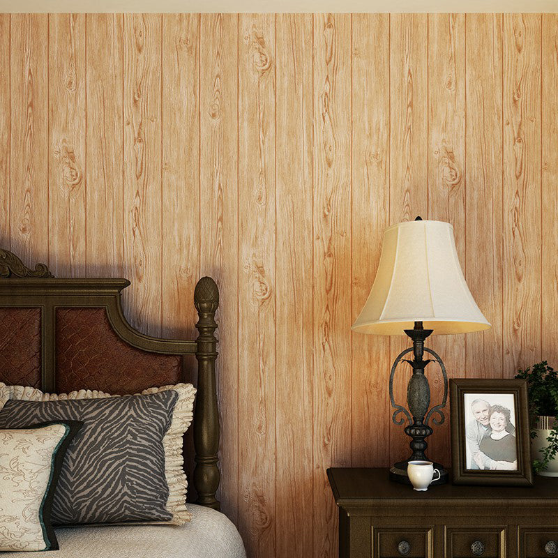 Pastel Color Wood Wallpaper Stain Resistant Wall Covering for Living Room, Non-Pasted Yellow Clearhalo &#39;Country wall decor&#39; &#39;Rustic&#39; &#39;Wallpaper&#39; Wall Decor&#39; 1410260