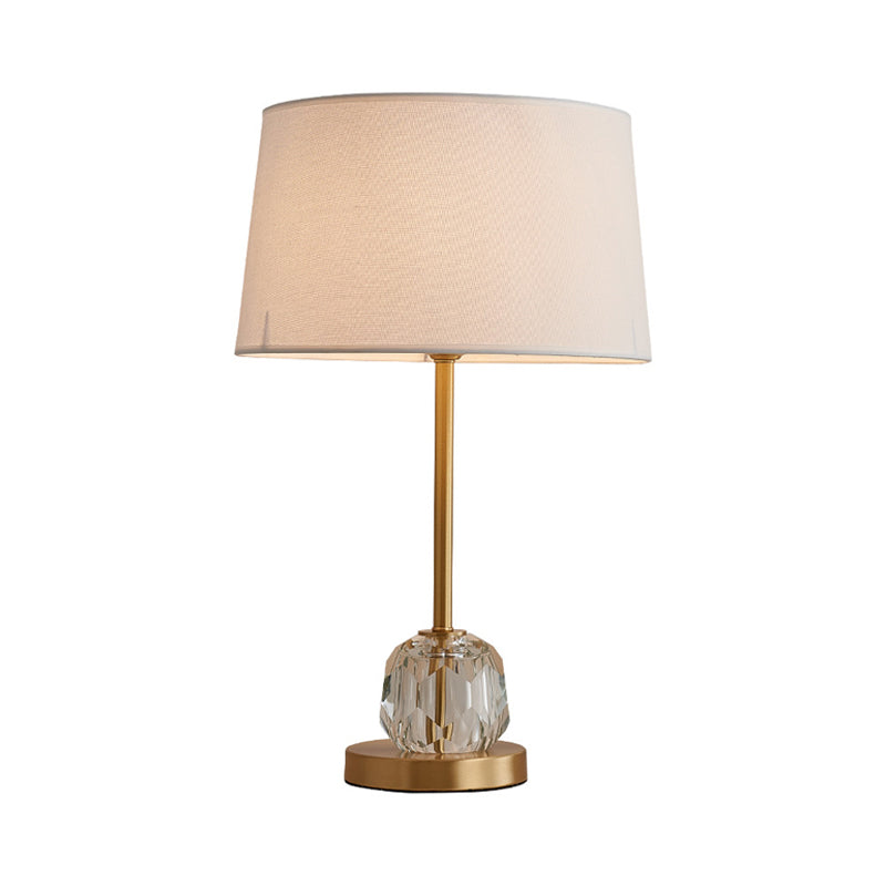 1 Head Table Lamp with Barrel Shade Crystal Ball Modern Sleeping Room Nightstand Light in Beige Clearhalo 'Lamps' 'Table Lamps' Lighting' 1410432