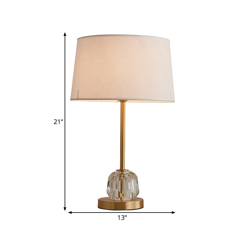 1 Head Table Lamp with Barrel Shade Crystal Ball Modern Sleeping Room Nightstand Light in Beige Clearhalo 'Lamps' 'Table Lamps' Lighting' 1410433