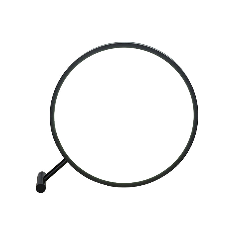 8"/12"/16" Dia Black/White Hoop Reading Lamp Modern LED 1 Light Acrylic Plug In Desk Light in Warm/White Light Clearhalo 'Lamps' 'Table Lamps' Lighting' 141052