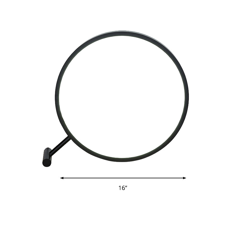 8"/12"/16" Dia Black/White Hoop Reading Lamp Modern LED 1 Light Acrylic Plug In Desk Light in Warm/White Light Clearhalo 'Lamps' 'Table Lamps' Lighting' 141053