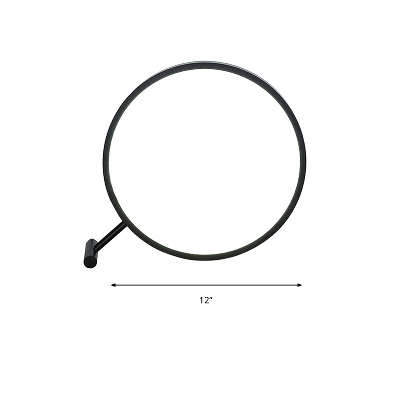 8"/12"/16" Dia Black/White Hoop Reading Lamp Modern LED 1 Light Acrylic Plug In Desk Light in Warm/White Light Clearhalo 'Lamps' 'Table Lamps' Lighting' 141054