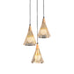 Nordic Cone Ceiling Light 3 Heads Metal and Wood Pendant Lighting with Wire Frame and Linear/Round Canopy in Black/White Clearhalo 'Ceiling Lights' 'Modern Pendants' 'Modern' 'Pendant Lights' 'Pendants' Lighting' 141091