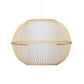 Bamboo Handmade Hanging Light Fixture Asian Style 12"/14" W 1-Light Beige Suspended Lamp with White Cylinder Inner Shade Clearhalo 'Ceiling Lights' 'Pendant Lights' 'Pendants' Lighting' 141136