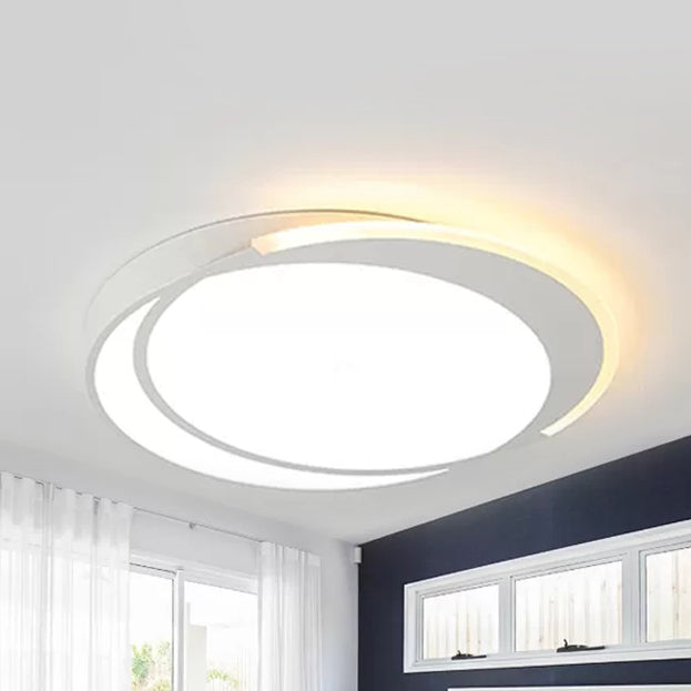 Simple Slim Round Ceiling Mount Light Acrylic Flush Light in White for Adult Bedroom White Warm Clearhalo 'Ceiling Lights' 'Close To Ceiling Lights' 'Close to ceiling' 'Flush mount' Lighting' 14125
