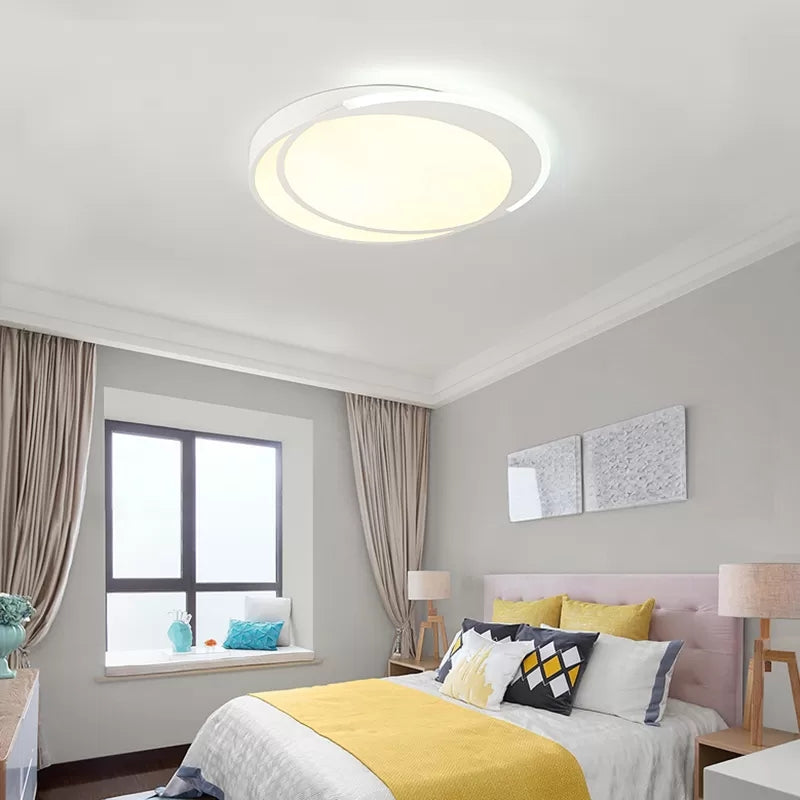 Simple Slim Round Ceiling Mount Light Acrylic Flush Light in White for Adult Bedroom Clearhalo 'Ceiling Lights' 'Close To Ceiling Lights' 'Close to ceiling' 'Flush mount' Lighting' 14129