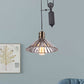 One Light Lighting Fixture with Cone Shape Ribbed Glass Farmhouse Living Room Pendant Light in Bronze/Brass Clearhalo 'Ceiling Lights' 'Close To Ceiling Lights' 'Glass shade' 'Glass' 'Industrial Pendants' 'Industrial' 'Middle Century Pendants' 'Pendant Lights' 'Pendants' 'Tiffany' Lighting' 1415971