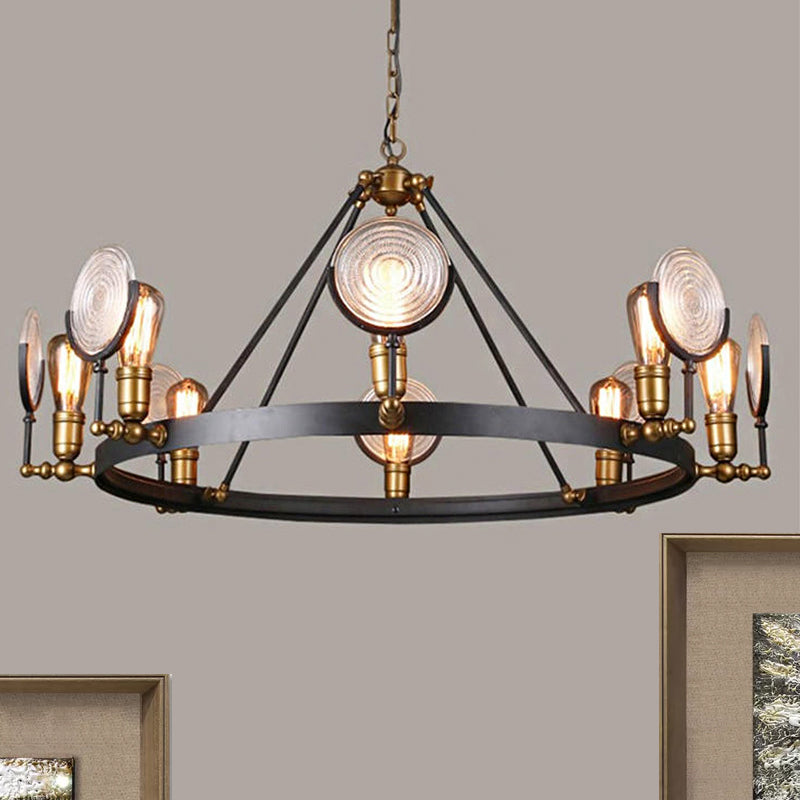 Ring Hanging Pendant Vintage Metal Suspension Light in Brass Finish for Bedroom Lighting Clearhalo 'Ceiling Lights' 'Chandeliers' 'Industrial Chandeliers' 'Industrial' 'Middle Century Chandeliers' 'Tiffany' Lighting' 1416070