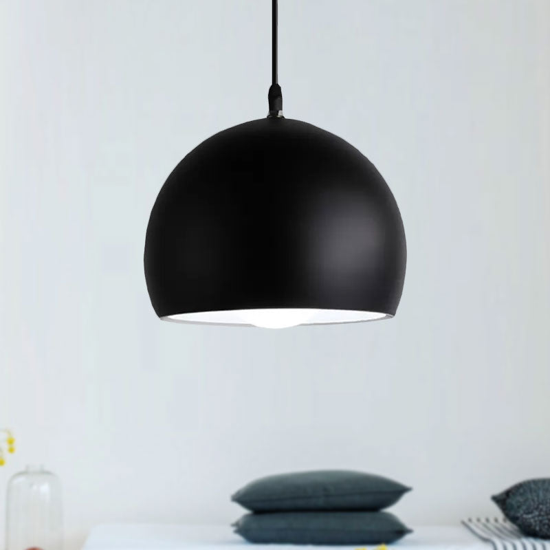 Black Globe Shade Hanging Light Industrial Style Metallic 1 Head Kitchen Pendant Lamp, 8"/10"/14" Width Clearhalo 'Art Deco Pendants' 'Black' 'Cast Iron' 'Ceiling Lights' 'Ceramic' 'Crystal' 'Industrial Pendants' 'Industrial' 'Metal' 'Middle Century Pendants' 'Pendant Lights' 'Pendants' 'Rustic Pendants' 'Tiffany' Lighting' 1416174