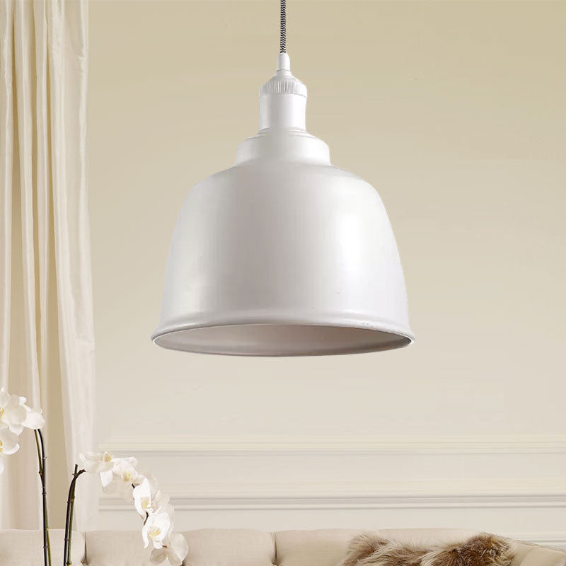 Rust/White Finish Bucket Pendant Lamp Vintage Style Metal 1 Light Indoor Hanging Lamp with Adjustable Cord Clearhalo 'Art Deco Pendants' 'Cast Iron' 'Ceiling Lights' 'Ceramic' 'Crystal' 'Industrial Pendants' 'Industrial' 'Metal' 'Middle Century Pendants' 'Pendant Lights' 'Pendants' 'Tiffany' Lighting' 1416176