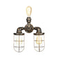 3 Heads Water Pipe Wall Mount Fixture with Cage Shade Nautical Style Antique Brass Iron Wall Lighting Clearhalo 'Art deco wall lights' 'Cast Iron' 'Glass' 'Industrial wall lights' 'Industrial' 'Middle century wall lights' 'Modern' 'Rustic wall lights' 'Tiffany' 'Traditional wall lights' 'Wall Lamps & Sconces' 'Wall Lights' Lighting' 1416305