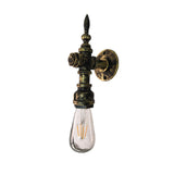 Iron Bronze Wall Sconce Bare Bulb 1 Light Rustic Style Wall Fixture Light with Water Pipe Design for Restaurant Clearhalo 'Art deco wall lights' 'Cast Iron' 'Glass' 'Industrial wall lights' 'Industrial' 'Middle century wall lights' 'Modern' 'Rustic wall lights' 'Tiffany' 'Traditional wall lights' 'Wall Lamps & Sconces' 'Wall Lights' Lighting' 1416331
