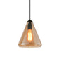 Black 1 Light Pendant Lighting Fixture Modern Clear/Brown Glass Tapered Hanging Ceiling Light Clearhalo 'Ceiling Lights' 'Glass shade' 'Glass' 'Industrial Pendants' 'Industrial' 'Middle Century Pendants' 'Pendant Lights' 'Pendants' 'Tiffany' Lighting' 1416496
