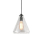 Black 1 Light Pendant Lighting Fixture Modern Clear/Brown Glass Tapered Hanging Ceiling Light Clearhalo 'Ceiling Lights' 'Glass shade' 'Glass' 'Industrial Pendants' 'Industrial' 'Middle Century Pendants' 'Pendant Lights' 'Pendants' 'Tiffany' Lighting' 1416501