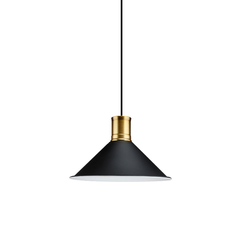 Metallic Black Finish Pendant Lighting Conic 1 Light Industrial Vintage Suspension Light for Bedroom, 8.5"/10.5" Width Clearhalo 'Art Deco Pendants' 'Black' 'Cast Iron' 'Ceiling Lights' 'Ceramic' 'Crystal' 'Industrial Pendants' 'Industrial' 'Metal' 'Middle Century Pendants' 'Pendant Lights' 'Pendants' 'Rustic Pendants' 'Tiffany' Lighting' 1416633
