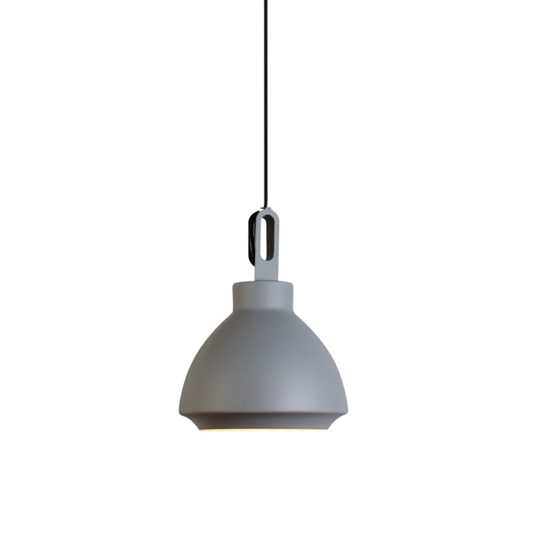 1 Head Ceiling Hanging Lamp with Dome Shade Metal Nordic Style Living Room Pendant Light in Black/Grey Clearhalo 'Ceiling Lights' 'Modern Pendants' 'Modern' 'Pendant Lights' 'Pendants' Lighting' 1416840